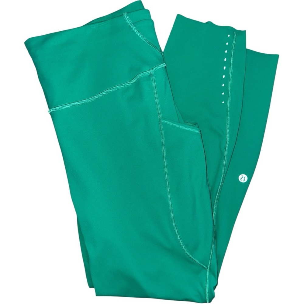 LULULEMON Fast and Free High-Rise Tight 25” Pockets Kelly Green Leggings 14